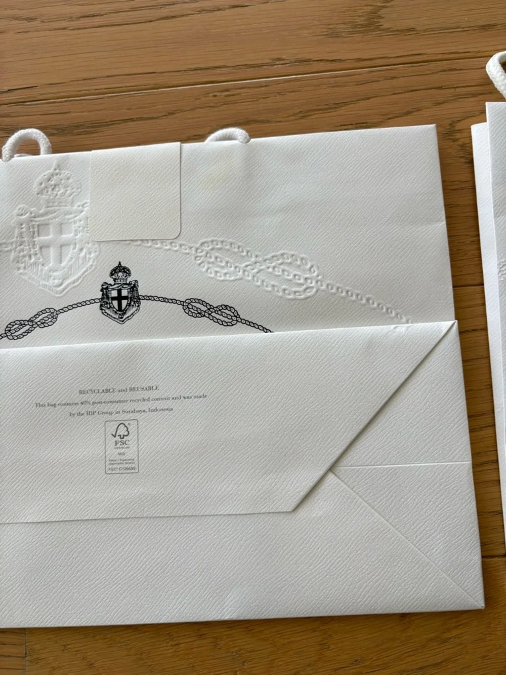 Prada Milano White Embossed Shopping Bag Set